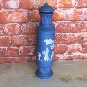 Vintage 70s Avon Blue 8" Wedgewood Style Avonshire Charisma Perfume Decanter